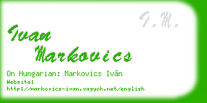 ivan markovics business card